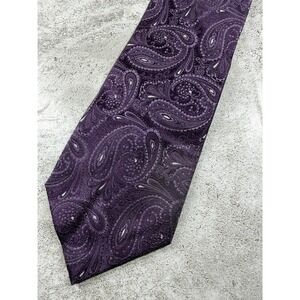 Fumagalli 100% Silk Tie Mens One Size Purple Paisley Jacquard Pointed Necktie